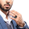 Men's Stainless Steel Geometric Threepiece Jewelry Set With Electroplating Seal Ring Decompression Chain Ring And Turning Ring In Black