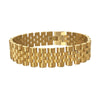 Men's Stainless Steel Geometric Wide Strap Bracelet With Gold Tone Multi Chain Design Electroplated Simple Jewelry