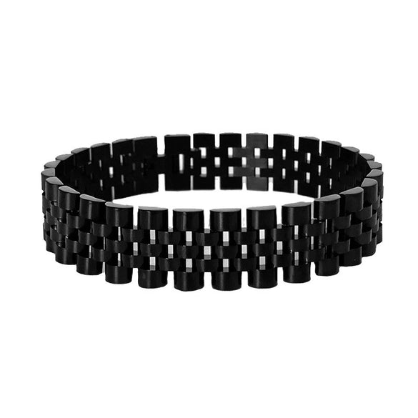 Men's Stainless Steel Geometric Wide Strap Bracelet With Gold Tone Multi Chain Design Electroplated Simple Jewelry