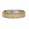 Men's Stainless Steel Geometric Wide Strap Bracelet With Gold Tone Multi Chain Design Electroplated Simple Jewelry