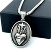 Men's Stainless Steel Heartshaped Pendant Necklace With Geometric Style And Polishing Process
