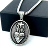 Men's Stainless Steel Heartshaped Pendant Necklace With Geometric Style And Polishing Process