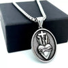 Men's Stainless Steel Heartshaped Pendant Necklace With Geometric Style And Polishing Process