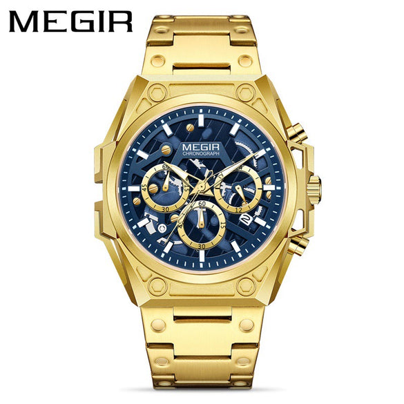 Men's 316 Stainless Steel Hollow Fashion Sports Chronograph Quartz Round Watch