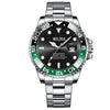 Men's Stainless Steel Imitation Automatic Mechanical Business Watch With Round Dial And Luminous Feature