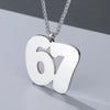 Men's Stainless Steel Letter And Number Pendant Necklace With Regular Chain Electroplated Fashion Accessory