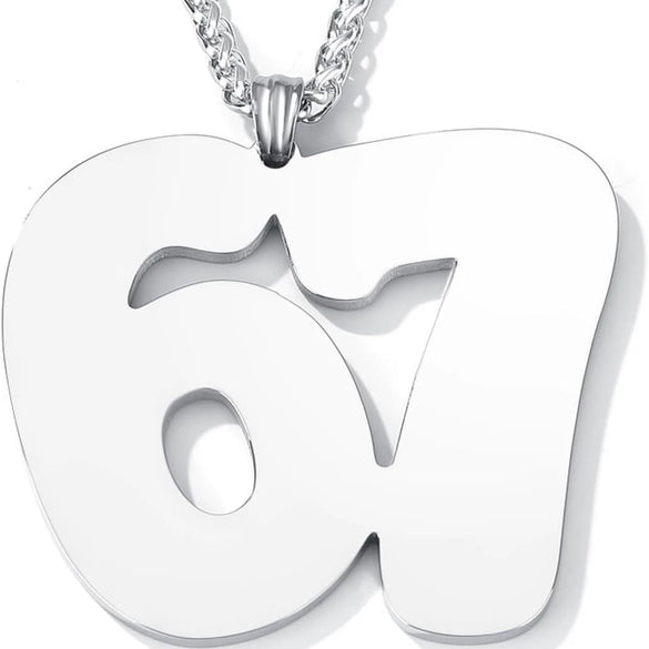 Men's Stainless Steel Letter And Number Pendant Necklace With Regular Chain Electroplated Fashion Accessory