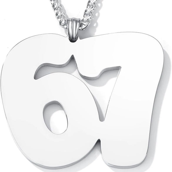 Men's Stainless Steel Letter And Number Pendant Necklace With Regular Chain Electroplated Fashion Accessory