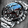 Men's Stainless Steel Mechanical Waterproof Round Dial Watch