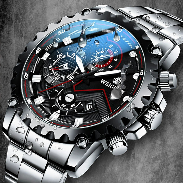 Men's Stainless Steel Mechanical Waterproof Round Dial Watch