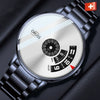 Men's Stainless Steel Mesh Belt Automatic Movement Round Dial Waterproof Leisure Watch