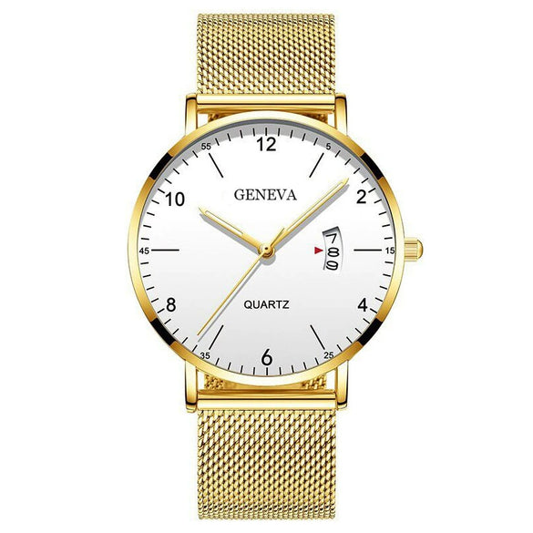 Men's Stainless Steel Metal Luminous Quartz Fashion Round Watch
