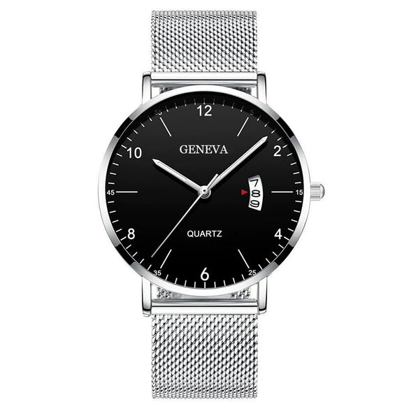 Men's Stainless Steel Metal Luminous Quartz Fashion Round Watch