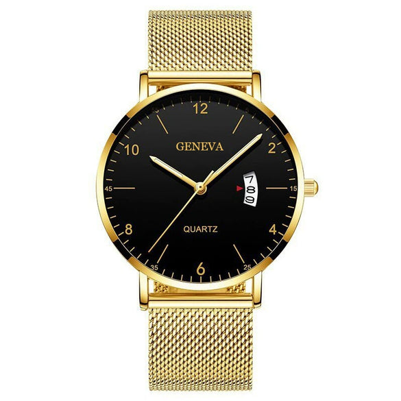 Men's Stainless Steel Metal Luminous Quartz Fashion Round Watch