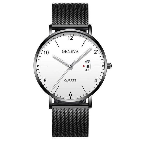 Men's Stainless Steel Metal Luminous Quartz Fashion Round Watch