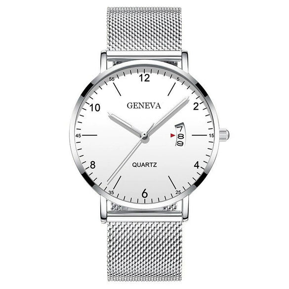 Men's Stainless Steel Metal Luminous Quartz Fashion Round Watch