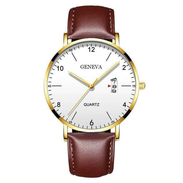 Men's Stainless Steel Metal Luminous Quartz Fashion Round Watch