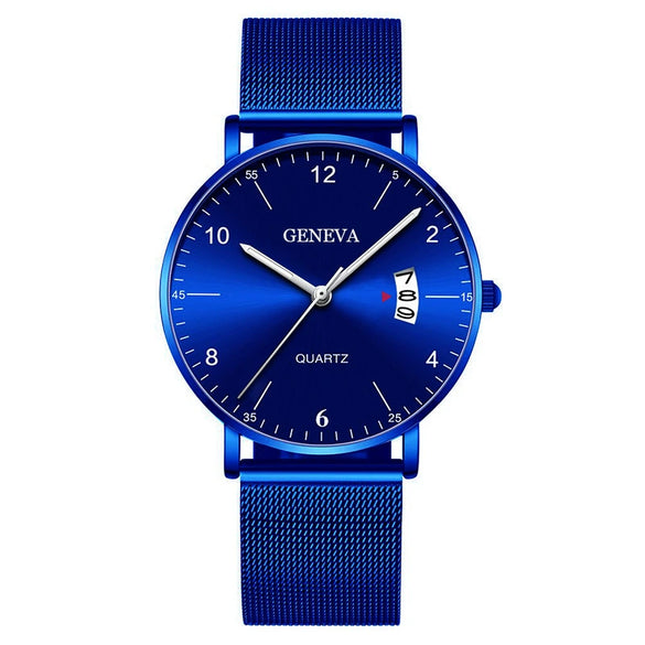 Men's Stainless Steel Metal Luminous Quartz Fashion Round Watch