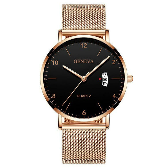 Men's Stainless Steel Metal Luminous Quartz Fashion Round Watch