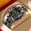 Men's Stainless Steel Metal Watch Waterproof Business Style With Three Dimensional Diamond Face And Round Dial