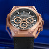 Men's Stainless Steel Multifunction Chronograph Waterproof Sports Quartz Watch With Round Dial