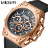 Men's Stainless Steel Multifunction Chronograph Waterproof Sports Quartz Watch With Round Dial