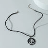 Men's Stainless Steel Plastic And Resin Pendant Leather Rope Necklace With Geometric Pattern