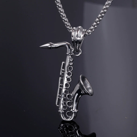 Men's Stainless Steel Punk Pendant Jewelry Casting Horn Cross Design
