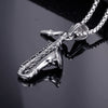 Men's Stainless Steel Punk Pendant Jewelry Casting Horn Cross Design