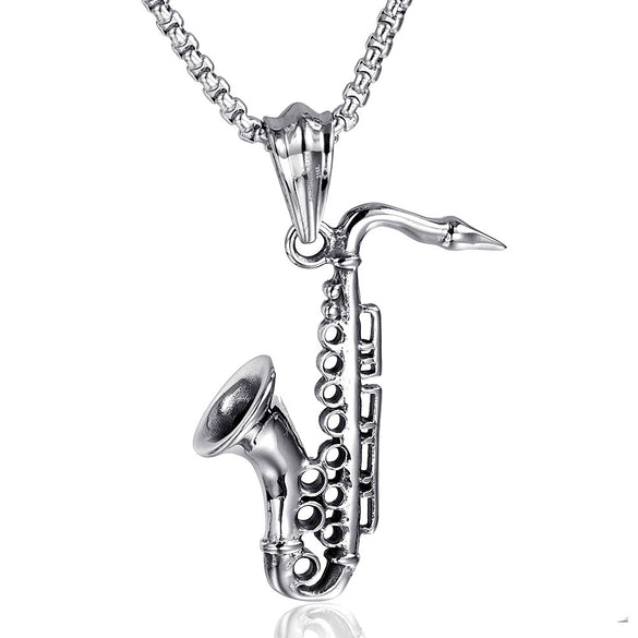 Men's Stainless Steel Punk Pendant Jewelry Casting Horn Cross Design