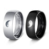 Men's Stainless Steel Ring With Geometric Pattern And Gossip Yin And Yang Fish Design Electroplated