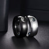 Men's Stainless Steel Ring With Geometric Pattern And Gossip Yin And Yang Fish Design Electroplated