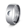 Men's Stainless Steel Ring With Geometric Pattern And Gossip Yin And Yang Fish Design Electroplated