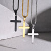 Men's Stainless Steel Sand Face Cross Pendant Necklace Electroplated