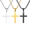Men's Stainless Steel Sand Face Cross Pendant Necklace Electroplated