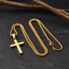 Men's Stainless Steel Sand Face Cross Pendant Necklace Electroplated
