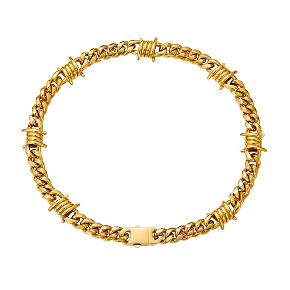 Men's Stainless Steel Short Necklace With Geometric Style Polished Animal And Zodiac Pattern Cuban Chain Design
