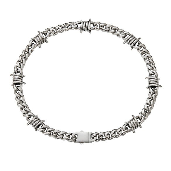 Men's Stainless Steel Short Necklace With Geometric Style Polished Animal And Zodiac Pattern Cuban Chain Design