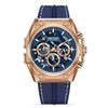 Men's Stainless Steel Silicone Luminous Chronograph Hollow Quartz Round Dial Watch
