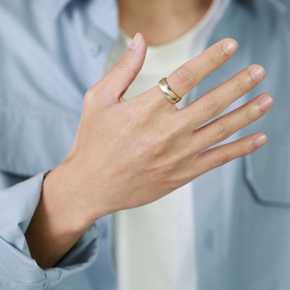 Men's Stainless Steel Simple Style Geometric Ring