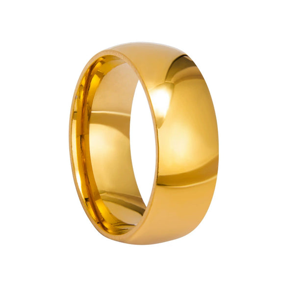 Men's Stainless Steel U Shaped Glossy Ring With Electroplating Simple Style