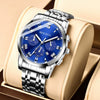 Men's Stainless Steel Waterproof Calendar Luminous Round Watch Fashion