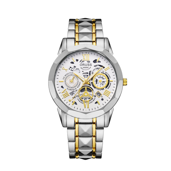 Men's Stainless Steel Waterproof Quartz Watch Simple Handsome Trendy Leisure Style
