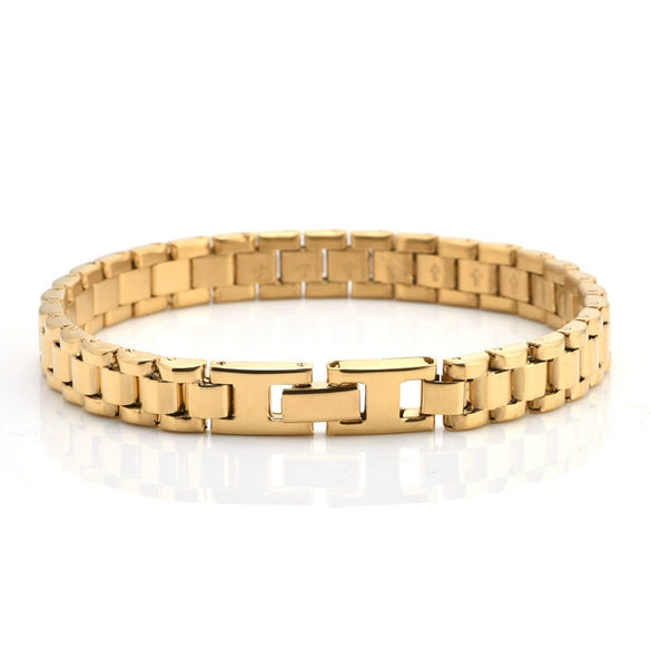 Men's Stainless Steel Wave Bracelet Fashion Electroplated Exquisite Personality Chain Bracelet