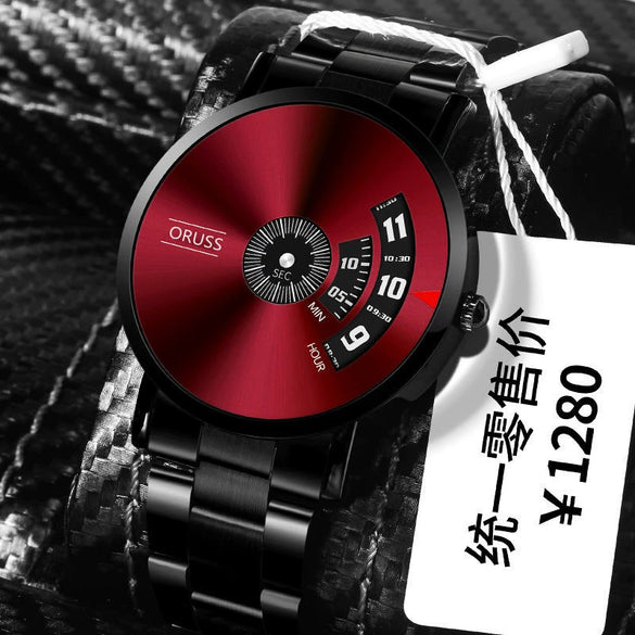 Men's Steel Automatic Movement Mechanical Watch With Mineral Strengthened Glass Mirror Ultrathin Waterproof Round Dial Fashion Style