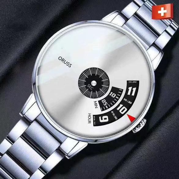 Men's Steel Automatic Movement Mechanical Watch With Mineral Strengthened Glass Mirror Ultrathin Waterproof Round Dial Fashion Style