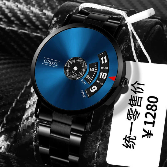 Men's Steel Automatic Movement Mechanical Watch With Mineral Strengthened Glass Mirror Ultrathin Waterproof Round Dial Fashion Style