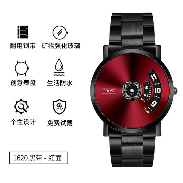 Men's Steel Automatic Movement Mechanical Watch With Mineral Strengthened Glass Mirror Ultrathin Waterproof Round Dial Fashion Style