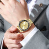 Men's Steel Band Iron Watch With Round Dial Business Style