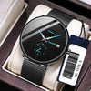 Men's Steel Quartz Watch With Mineral Strengthened Glass Mirror Round Dial Waterproof